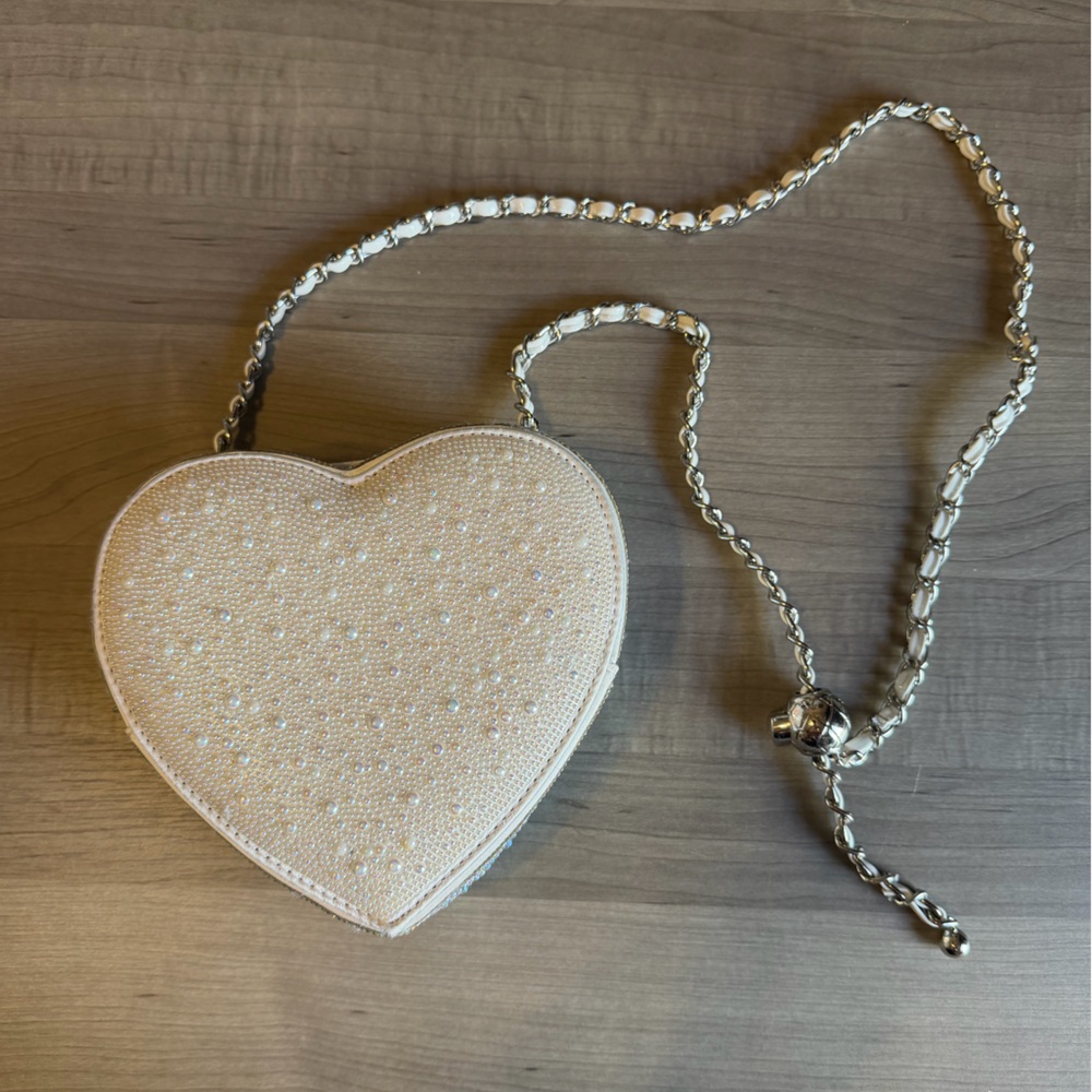 Betsey Johnson Pearl Heart Sparkler Crossbody
